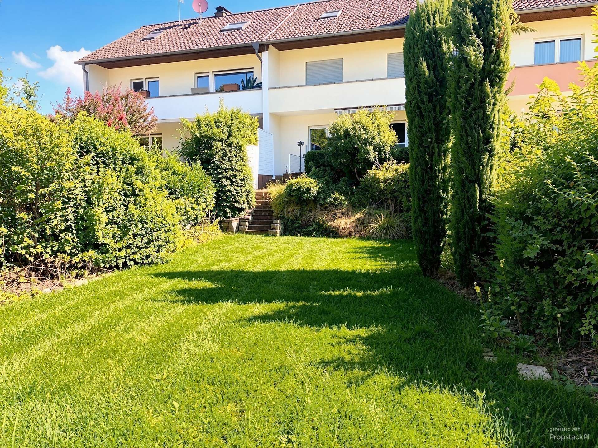 Außenansicht mit Garten - (KI generiert)